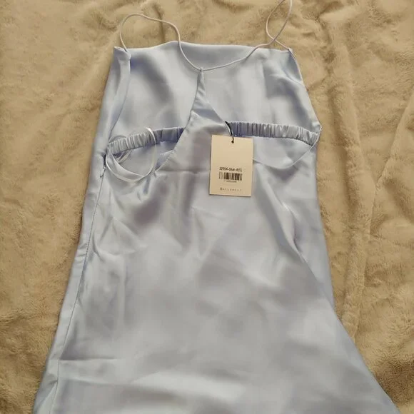 BRAND NEW Hello Molly baby blue satin mini dress size S/ US 4 - Picture 7 of 15